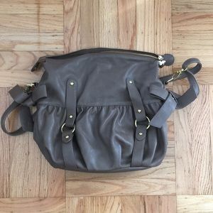 Brown Crossbody Bag with Gold Detail
